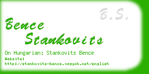 bence stankovits business card